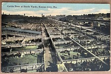 Kansas City Missouri Cattle Pens Stock Yards Antique Postcard c1910 picture