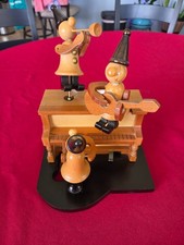 Vintage Sankyo Japan Karakuri Wooden Music Box Musicians Piano Music Box Dancer picture