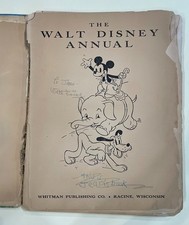Vintage Walt Disney Annual Book - Mickey Mouse and Friends  signed picture