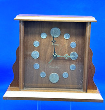 Marion Kay Numismatic Coin Clock Fireside Model 38Q Wood Case Mixed Dates picture