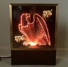 Vintage 1970s Fiber Flickers Fiber Optic Color Changing Accent Lamp Eagle USA picture
