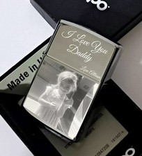 Custom Engraved High Polish Chrome Zippo 250 -Personalized w/your text of choice picture