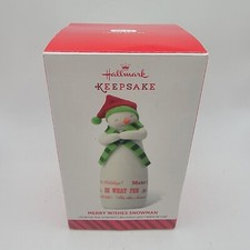 Merry Wishes Snowman Hallmark Keepsake Ornament 2014 Christmas. New In Box. picture
