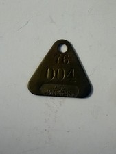 VINTAGE FORD MOTOR COMPANY LIVONIA MICHIGAN TRANSMISSION PLANT BRASS TAG TOOL picture