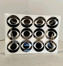 Vtg MCM 50s CBS TV Eye Logo Trinket Dish Tray Television Promo Black White RARE picture