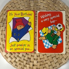 Vintage 1998 1999 Paddington Bear Birthday Greeting Cards Set American Greetings picture