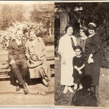 ID'd x2 LOT 1920s Fresno, CA Roeding Park Snapshot Photos Lewis Rawlins Family picture