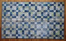 2017 Handmade Nine Patch Batik Lap Quilt Throw Blue Gwinnett Quilters Guild picture