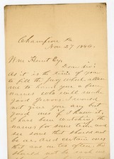 1886 Handwritten Letter Champion PA Jury Selection Wm Hunt Esq DWC Dumbauld picture