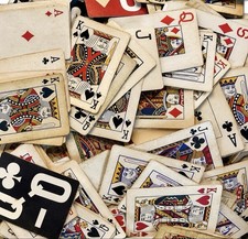Single Playing Cards Mixed Lot of 100 All Ace King Queen Jack Vintage to Modern picture
