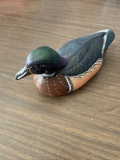 Vintage Hand-Painted Ceramic Mallard Duck Figurine – Life-Size Lodge Cabin Decor picture