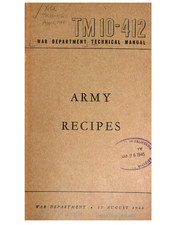 324 Page August 1944 Army Recipes TM 10-412 Manual on CD picture