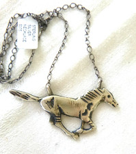 NWT Navajo Tonys Yazzie Running Horse Pendant Necklace 925 Sterling Silver picture