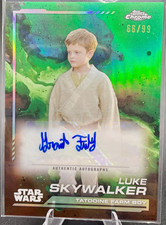 Topps 2023 Chrome Star Wars Luke Skywalker AU-GF Green Auto 66/99 picture
