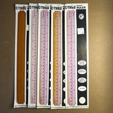 C-Thru Engineers Ruler No. M-100 Practical Measuring Tool Made In USA Vintage picture