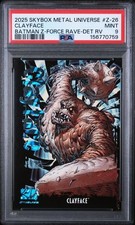 2025 SKYBOX METAL UNIVERSE BATMAN Z-FORCE DETECTIVE RAVE CLAYFACE /50 #Z26 PSA 9 picture