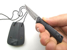 Mini Conceal Carry G10 Fixed Blade Neck Boot Knife Kydex Sheath Tanto Black EDC  picture