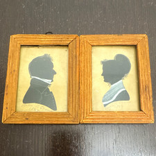 Antique vintage 1900s Silhouette portrait married couple dated 1829 picture