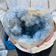 11.3lb Natural Blue Celestite Crystal Geode Quartz Cluster Rough Mineral Specime picture