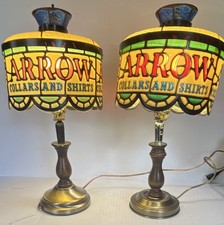 Vintage Arrow Collars And Shirts Advertising Lamps-Set Of 2-WORK picture