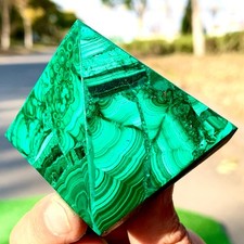 156G Natural malachite Pyramid Chakra Treatment Energy Stone Crystal Generator picture