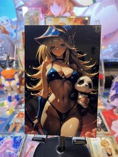 Custom Metal Dark Magician  Girl - A6 Size Waifu Art Board Anime - Sealed Rare picture