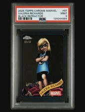 2025 Topps Chrome Marvel Valeria Richards #87 Black Refractor 03/10 PSA 9 picture