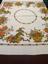 VINTAGE 70'S RETRO TABLE CLOTH 46 X 52