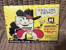 Nevada Club Slot Machine marquee, 6”x 9” On Hard board picture