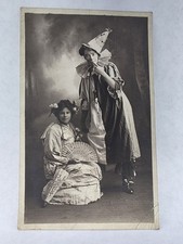 Antique RPPC Real Photograph Postcard Halloween Costume Clown 1912 picture