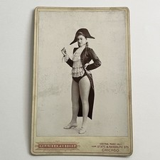 Antique Cabinet Card Photograph Woman ID Madge Davenport George Washington Legs picture