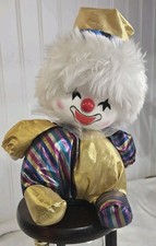 Vintage 1985 Regency Musical Wind Up Clown Doll Moving Head Stripes-Works picture