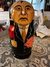 Vintage Soviet Political Leaders Nesting Dolls Matryoshka Set of 7 Gorbachev picture