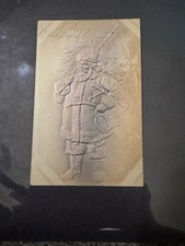 Antique Embossed Santa Claus Postcard Toy Drum Horn Undivided Back 1916 picture