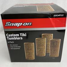 Snap On Tools TIKI Tumblers Set Of 4 Ceramic Drink Cups Wrench Socket NEW 2024 picture