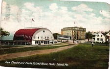 1906 Gem Theatre And Peaks Island House Maine ME Posted Vintage Postcard picture