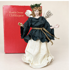 Vintage 1988 Possible Dreams Clothtique Green Angel Tree Topper 713602 Box picture