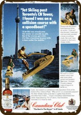 1976 CANADIAN CLUB Jet Ski CN Tower Vintage Look DECORATIVE REPLICA METAL SIGN picture
