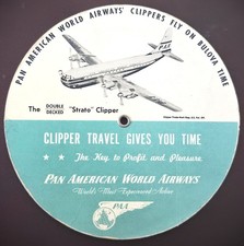 Vintage 1949 Pan Am PAA Time Selector Strato Clipper Bulova Dial picture