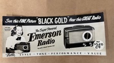 1947 Emerson Radio Model 543 Black Gold Vintage Advertising Brochure Elyse Knox picture