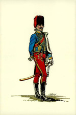 Vintage 1968 Lauzun's Legion Hussar Officer 1780 Uniform K/S Risley Postcard picture