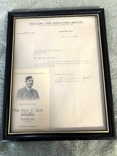 WWI HERO Alvin York Autograph on Alvin C. York Institute Letterhead W/Brochure picture