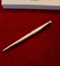 NEW Rolex Silver Scribe Platinum Wave Cut Ballpoint Pen, Refillable, AD VIP Gift picture