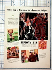 Vintage Lipton's Tea Ad Sir Thomas Lipton Ceylon Knight Magazine Ephemera picture