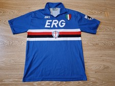 VINTAGE FOOTBALL FOOTBALL SAMPDORIA 1991 ASICS SCUDETTO 10 LEFT-HANDED JERSEY SHIRT. L picture