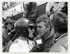 11X8.5 1966 KEN MILES W/ TEAM MANAGER CARROLL SHELBY FORD PHOTO REPROD PRINT picture