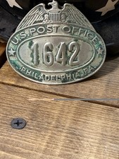 Vintage Antique US Post Office Letter Carrier Hat Badge #1642 Philadelphia PA picture