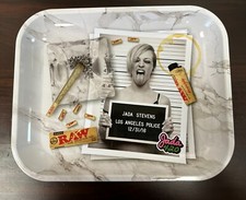 RAW Jada Stevens Large Heavy Duty Metal Rolling Tray 13 x 11 Inches New picture