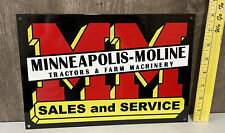 MM Minneapolis Moline Metal Sign Tractor Diesel Farm Engine Agriculture Gas Oil picture