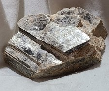 bookXL 157g Mica Book Mineral Specimen LaGrange GA Natural Silver Black... picture